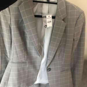 Express Grey with light pink stripes blazer